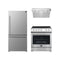 Forno 3-Piece Appliance Package - 30-Inch Espresso Electric Range, Under Cabinet Range Hood, & 31-Inch Refrigerator in Stainless Steel