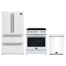 Forno Espresso 3-Piece Appliance Package - 30-Inch Leonardo Electric Range, Refrigerator and Dishwasher in White with Stainless Steel Trim