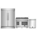 Forno 3-Piece Pro Appliance Package - 48-Inch Gas Range, 60-Inch Pro-Style Refrigerator, and Dishwasher in Stainless Steel