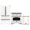 Forno Antico 3-Piece Appliance Package - 36-Inch Dual Fuel Range, 36-Inch Refrigerator, & 24-Inch Dishwasher in White with Antique Brass Trim