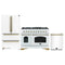 Forno Antico 3-Piece Appliance Package - 48-Inch Dual Fuel Range, 36-Inch Refrigerator, & 24-Inch Dishwasher in White with Antique Brass Trim