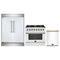Forno 3-Piece Appliance Package - 36-Inch Dual Fuel Range, 60-Inch Refrigerator, Dishwasher in White with Antique Brass Handle