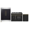 Forno 3-Piece Appliance Package - 48-Inch Dual Fuel Range, 60-Inch Convertible Refrigerator with Modern Trim, and Dishwasher in Black with Antique Brass Handle