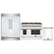 Forno 3-Piece Appliance Package - 48-Inch Dual Fuel Range, 60-Inch Refrigerator, Dishwasher in White with Antique Brass Handle