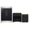 Forno 3-Piece Appliance Package - 36-Inch Gas Range, 60-Inch Convertible Refrigerator with Modern Trim, and Dishwasher in Black with Antique Brass Handle