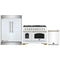 Forno 3-Piece Appliance Package - 48-Inch Gas Range, 60-Inch Refrigerator, Dishwasher in White with Antique Brass Handle