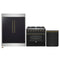 Forno 3-Piece Appliance Package - 36-Inch Gas Range, 60-Inch Convertible Refrigerator with Modern Trim, and Dishwasher in Black with Antique Brass Handle