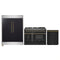 Forno 3-Piece Appliance Package - 48-Inch Gas Range, 60-Inch Convertible Refrigerator with Modern Trim, and Dishwasher in Black with Antique Brass Handle