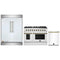 Forno 3-Piece Appliance Package - 48-Inch Gas Range, 60-Inch Refrigerator, Dishwasher in White with Antique Brass Handle