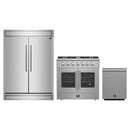 Forno 3-Piece Appliance Package - 36-Inch Galiano French Door Gas Range, 60-Inch Refrigerator, and Dishwasher in Stainless Steel