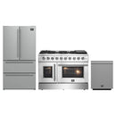 Forno 3-Piece Appliance Package - 48-Inch Galiano French Door Gas Range, 36-Inch Refrigerator, and Dishwasher in Stainless Steel