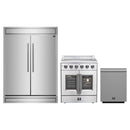 Forno 3-Piece Appliance Package - 30-Inch Galiano French Door Electric Range, 60-Inch Refrigerator, and Dishwasher in Stainless Steel