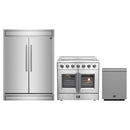 Forno 3-Piece Appliance Package - 36-Inch Galiano French Door Electric Range, 60-Inch Refrigerator, and Dishwasher in Stainless Steel