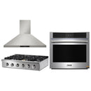 Thor Kitchen 3-Piece Pro Appliance Package - 36-Inch Cooktop with Liquid Propane Kit, Wall Oven & Wall Mount Hood in Stainless Steel