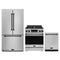 Gordon Ramsay by Thor Kitchen 3-Piece Appliance Package - 30-Inch Gas Range with Liquid Propane Kit, Tilt Panel, 36-Inch Refrigerator, and Dishwasher in Stainless Steel with Black Trim