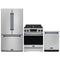 Gordon Ramsay by Thor Kitchen 3-Piece Appliance Package - 30-Inch Gas Range with Liquid Propane Kit, Tilt Panel, 36-Inch Refrigerator, and Dishwasher in Stainless Steel with Blue Trim