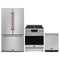 Gordon Ramsay by Thor Kitchen 3-Piece Appliance Package - 30-Inch Gas Range with Liquid Propane Kit, Tilt Panel, 36-Inch Refrigerator, and Dishwasher in Stainless Steel with Rose Gold Trim
