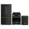 Gordon Ramsay by Thor Kitchen 3-Piece Appliance Package - 30-Inch Gas Range with Liquid Propane Kit, Tilt Panel, 36-Inch Refrigerator, and Dishwasher in Black with Bronze Trim