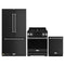 Gordon Ramsay by Thor Kitchen 3-Piece Appliance Package - 30-Inch Gas Range with Liquid Propane Kit, Tilt Panel, 36-Inch Refrigerator, and Dishwasher in Black with Stainless Steel Trim