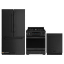 Gordon Ramsay by Thor Kitchen 3-Piece Appliance Package - 30-Inch Gas Range with Liquid Propane Kit, Tilt Panel, 36-Inch Refrigerator, and Dishwasher in Black