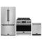 Gordon Ramsay by Thor Kitchen 3-Piece Appliance Package - 36-Inch Gas Range with Liquid Propane Kit, Tilt Panel, 36-Inch Refrigerator, and Dishwasher in Stainless Steel with Black Trim