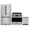 Gordon Ramsay by Thor Kitchen 3-Piece Appliance Package - 36-Inch Gas Range with Liquid Propane Kit, Tilt Panel, 36-Inch Refrigerator, and Dishwasher in Stainless Steel with Blue Trim