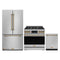 Gordon Ramsay by Thor Kitchen 3-Piece Appliance Package - 36-Inch Gas Range with Liquid Propane Kit, Tilt Panel, 36-Inch Refrigerator, and Dishwasher in Stainless Steel with Bronze Trim