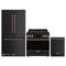 Gordon Ramsay by Thor Kitchen 3-Piece Appliance Package - 36-Inch Gas Range with Liquid Propane Kit, Tilt Panel, 36-Inch Refrigerator, and Dishwasher in Black with Rose Gold Trim