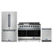 Gordon Ramsay by Thor Kitchen 3-Piece Appliance Package - 48-Inch Gas Range with Liquid Propane Kit with Double Oven, 36-Inch Refrigerator, and Dishwasher in Stainless Steel with Blue Trim