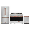 Gordon Ramsay by Thor Kitchen 3-Piece Appliance Package - 48-Inch Gas Range with Liquid Propane Kit with Double Oven, 36-Inch Refrigerator, and Dishwasher in Stainless Steel with Rose Gold Trim