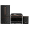 Gordon Ramsay by Thor Kitchen 3-Piece Appliance Package - 48-Inch Gas Range with Liquid Propane Kit with Double Oven, 36-Inch Refrigerator, and Dishwasher in Black with Rose Gold Trim
