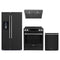 Forno Espresso 4-Piece Appliance Package - 30-Inch Donatello Induction Range, Under Cabinet Range Hood, Refrigerator with Water Dispenser and Dishwasher in Black with Stainless Steel Trim