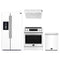Forno Espresso 4-Piece Appliance Package - 30-Inch Donatello Induction Range, Under Cabinet Range Hood, Refrigerator with Water Dispenser and Dishwasher in White with Stainless Steel Trim