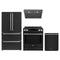 Forno Espresso 4-Piece Appliance Package - 30-Inch Donatello Induction Range, Under Cabinet Range Hood, Refrigerator and Dishwasher in Black with Stainless Steel Trim