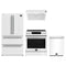 Forno Espresso 4-Piece Appliance Package - 30-Inch Donatello Induction Range, Under Cabinet Range Hood, Refrigerator and Dishwasher in White with Stainless Steel Trim