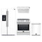 Forno 4-Piece Appliance Package - 30-Inch Leonardo Espresso Induction Range, Under Cabinet Range Hood, French Door Refrigerator with Water Dispenser, and Dishwasher in White with Stainless Steel Trim