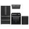 Forno 4-Piece Appliance Package - 30-Inch Leonardo Espresso Induction Range, Under Cabinet Range Hood, French Door Refrigerator, and Dishwasher in Black with Stainless Steel Trim