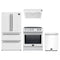 Forno 4-Piece Appliance Package - 30-Inch Leonardo Espresso Induction Range, Under Cabinet Range Hood, French Door Refrigerator, and Dishwasher in White with Stainless Steel Trim