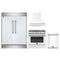 Forno 4-Piece Appliance Package - 36-Inch Electric Range, Wall Mount Range Hood, 60-Inch Refrigerator, and Dishwasher in White with Antique Brass Handle