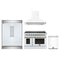 Forno 4-Piece Appliance Package - 48-Inch Electric Range, Wall Mount Range Hood, 60-Inch Refrigerator, and Dishwasher in White with Antique Brass Handle