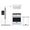 Forno Espresso 4-Piece Appliance Package - 30-Inch Leonardo Electric Range, Under Cabinet Range Hood, Refrigerator with Water Dispenser and Dishwasher in White with Stainless Steel Trim