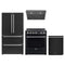 Forno Espresso 4-Piece Appliance Package - 30-Inch Leonardo Electric Range, Under Cabinet Range Hood, Refrigerator and Dishwasher in Black with Stainless Steel Trim