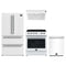Forno Espresso 4-Piece Appliance Package - 30-Inch Leonardo Electric Range, Under Cabinet Range Hood, Refrigerator and Dishwasher in White with Stainless Steel Trim