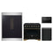 Forno 4-Piece Appliance Package - 36-Inch Dual Fuel Range, 60-Inch Convertible Refrigerator with Modern Trim, Dishwasher, and 24-Inch Microwave Drawer in Black with Antique Brass Handle