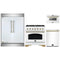 Forno 4-Piece Appliance Package - 36-Inch Dual Fuel Range, 60-Inch Refrigerator, Dishwasher, & 24-Inch Microwave Drawer in White with Antique Brass Handle