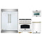 Forno 4-Piece Appliance Package - 36-Inch Dual Fuel Range, 60-Inch Refrigerator, Dishwasher, & 24-Inch Microwave Oven in White with Antique Brass Handle