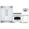 Forno 4-Piece Appliance Package - 36-Inch Dual Fuel Range, 60-Inch Refrigerator, Dishwasher, & 30-Inch Microwave Oven in White with Antique Brass Handle