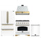 Forno Antico 4-Piece Appliance Package - 36-Inch Dual Fuel Range, 36-Inch Hood, 36-Inch Refrigerator, & 24-Inch Dishwasher in White with Antique Brass Trim