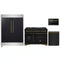 Forno 4-Piece Appliance Package - 48-Inch Dual Fuel Range, 60-Inch Convertible Refrigerator with Modern Trim, Dishwasher, and 24-Inch Microwave Drawer in Black with Antique Brass Handle