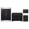 Forno 4-Piece Appliance Package - 48-Inch Dual Fuel Range, 60-Inch Convertible Refrigerator with Modern Trim, Dishwasher, and 30-Inch Microwave Drawer in Black with Antique Brass Handle